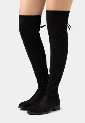 Women's Anna Field Over the knee Boots Black | HXPAFBT-50