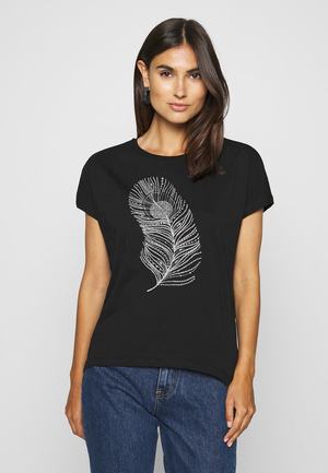 Women's Anna Field Print T Shirts Black | EHGLDXM-16