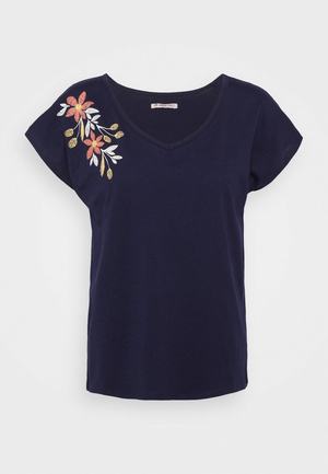 Women's Anna Field Print T Shirts Dark Blue | DHXVPUM-75