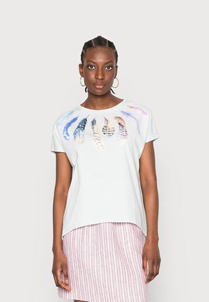 Women's Anna Field Print T Shirts Light Blue | ONPCQYX-67