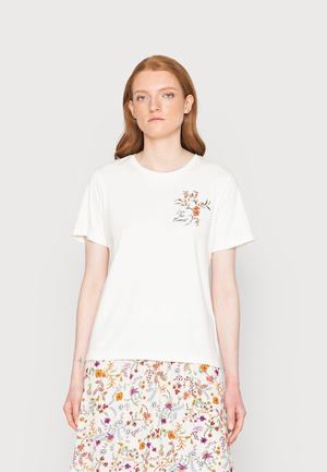 Women's Anna Field Print T Shirts White | GKOUWQZ-58