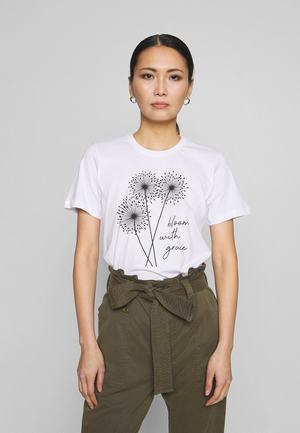 Women's Anna Field Print T Shirts White | TYXPNMU-41