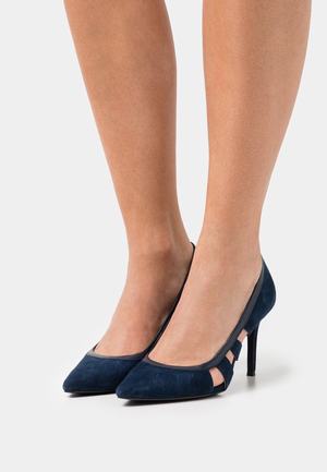 Women's Anna Field Slip on Heels Dark Blue | BFUSADM-80