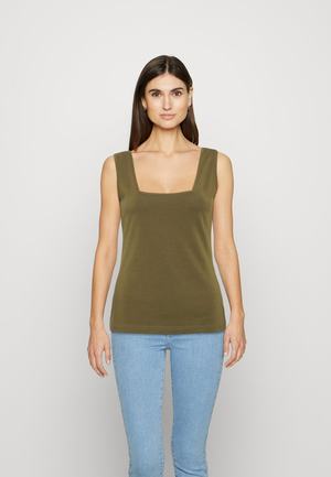 Women's Anna Field Tops Khaki | ACKUQLS-65