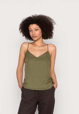 Women's Anna Field Tops Khaki | LCUIHGX-97