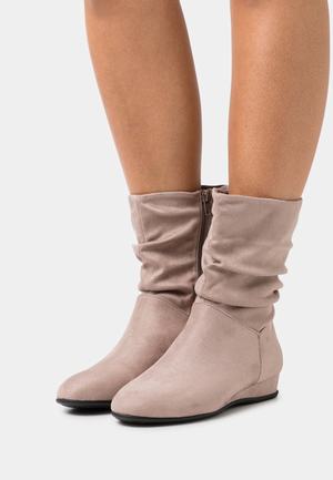 Women's Anna Field Wedge Zip UP Wedges Grey Brown | LQXTGFA-73