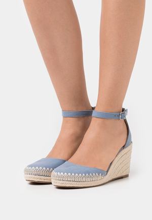 Women's Anna Field Wedge platform Buckle Heels Light Blue | MIBAUOE-93