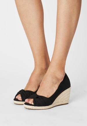 Women's Anna Field Wedge platform Slip on Wedges Black | FIYTDON-73