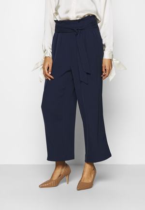 Women's Anna Field Wide Cropped Leg With Trousers Dark Blue | PUJEGFC-26