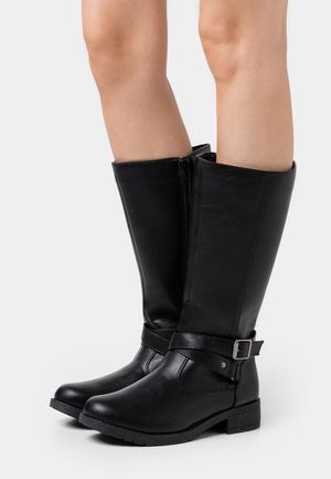 Women's Anna Field Winter Block heel Zip UP Winter Boots Black | UVXNQHJ-09