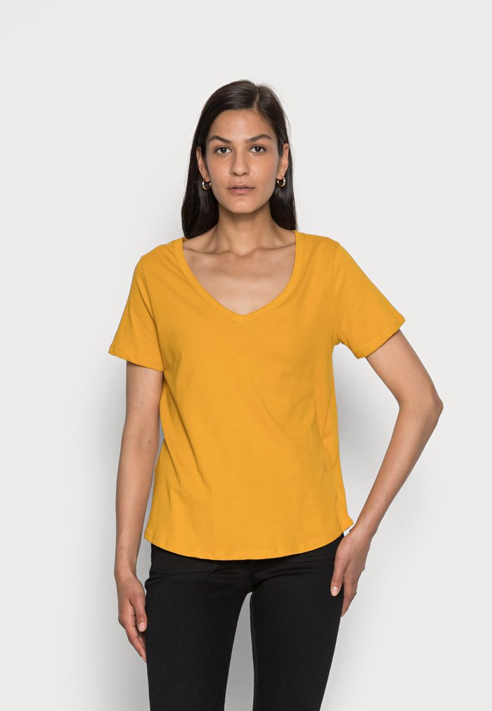 Women\'s Anna Field BASIC T Shirts Yellow | MHEZYJV-14