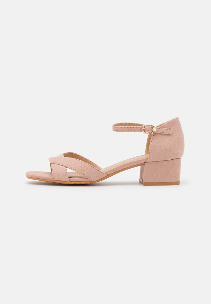 Women's Anna Field Block heel Buckle Sandals Light Pink | CVNBTHO-49