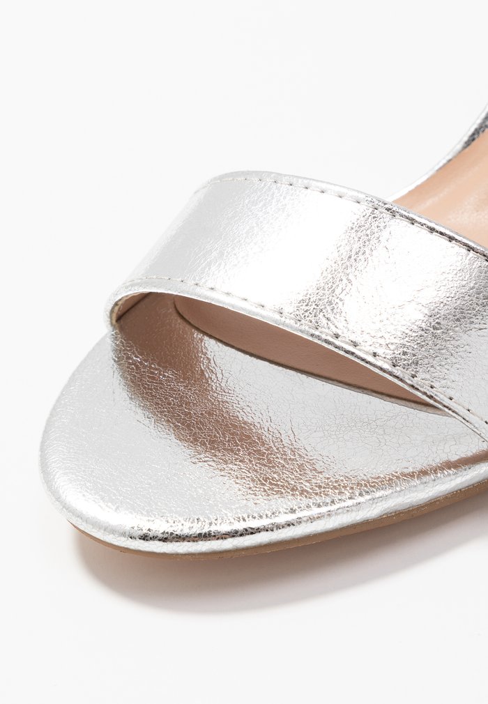 Women's Anna Field Block heel Buckle Sandals Silver | LTZKGPV-18