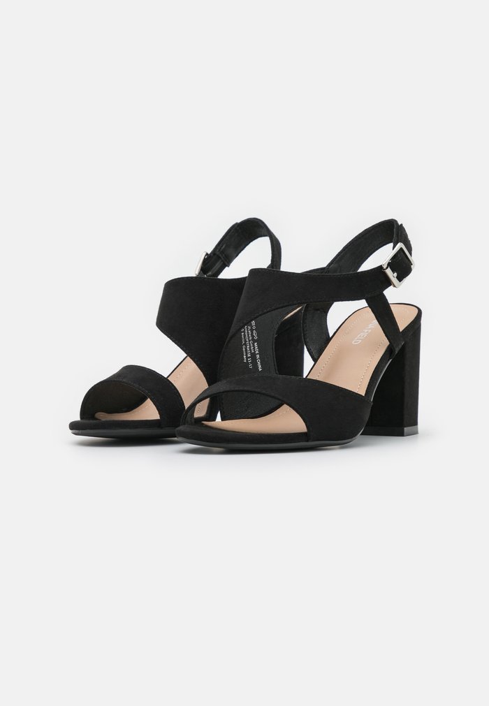 Women's Anna Field Block heel Buckle Sandals Black | UNQHYWO-84