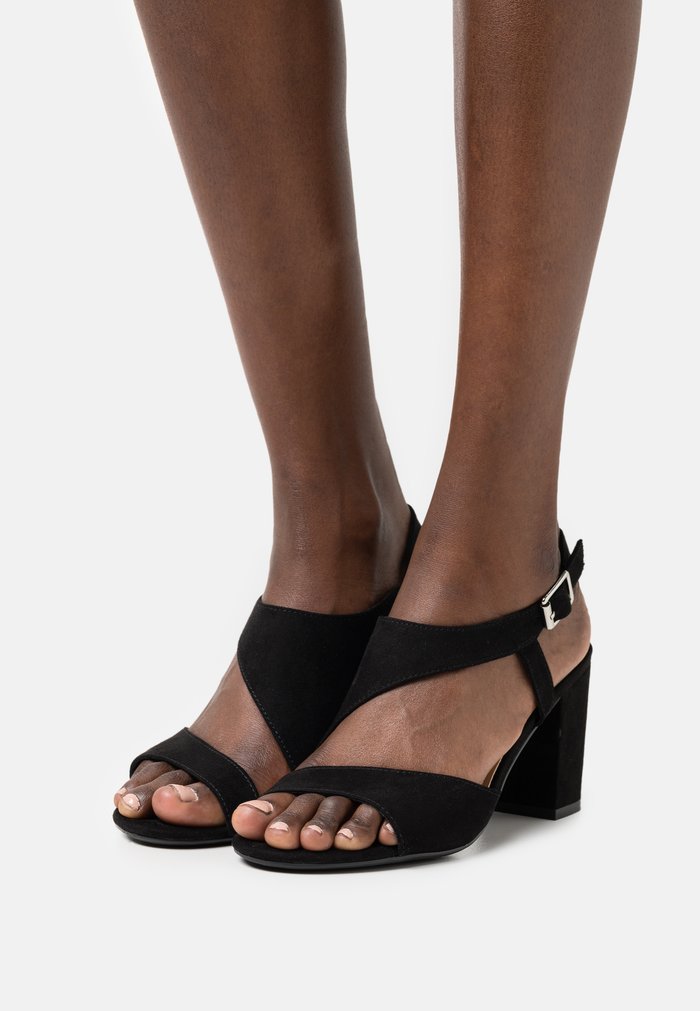 Women\'s Anna Field Block heel Buckle Sandals Black | UNQHYWO-84