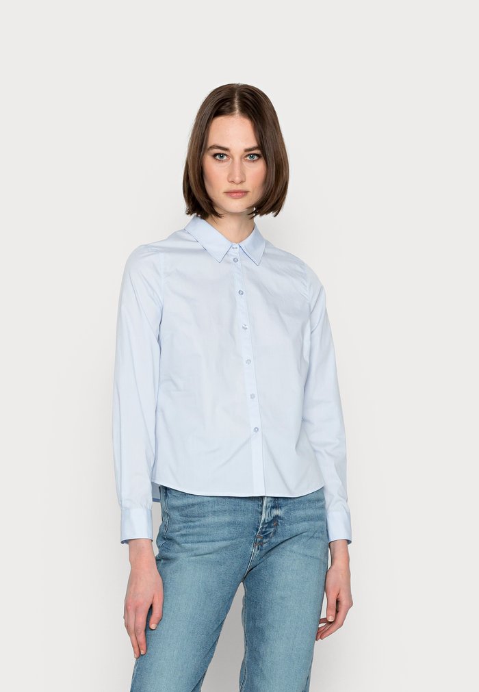 Women\'s Anna Field Button down Blouse Blue | EXJTSVH-18