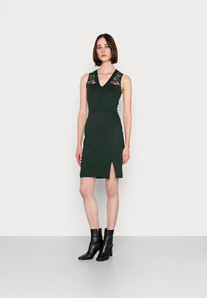 Women\'s Anna Field INSERT FRONT SLIT Dress Dark Green | XNQFMHW-46