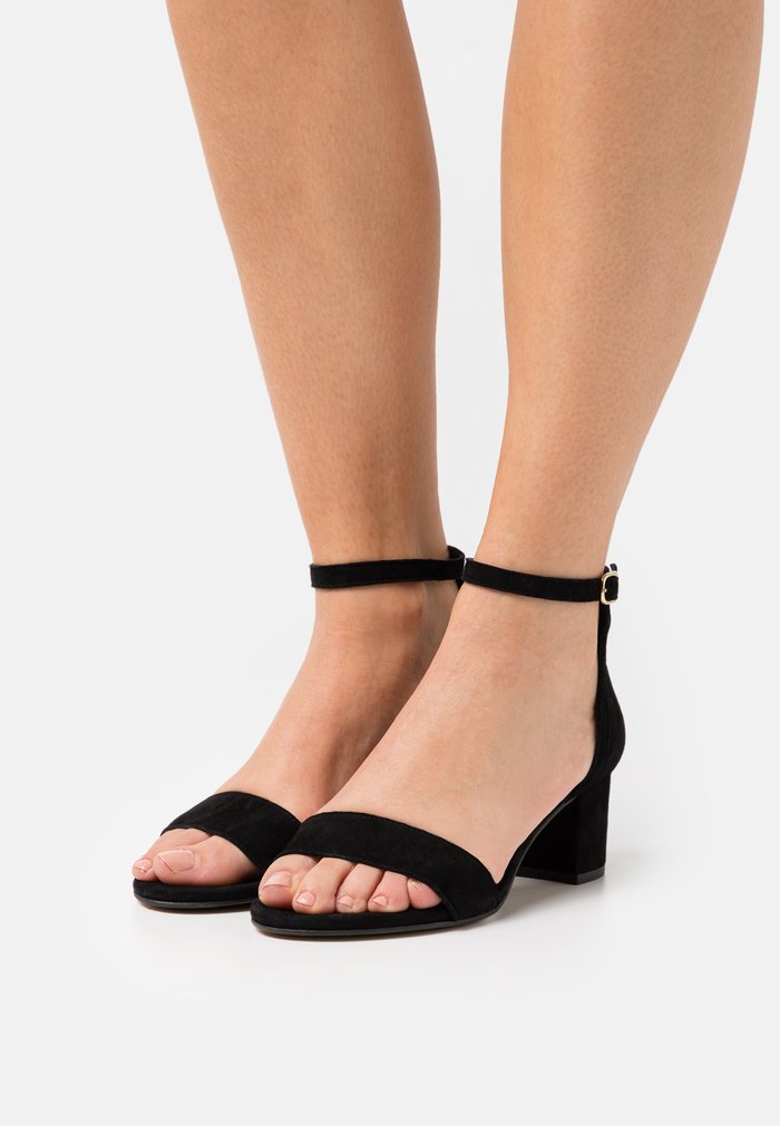 Women\'s Anna Field LEATHER Block heel Buckle Sandals Black | BIOEAYS-56