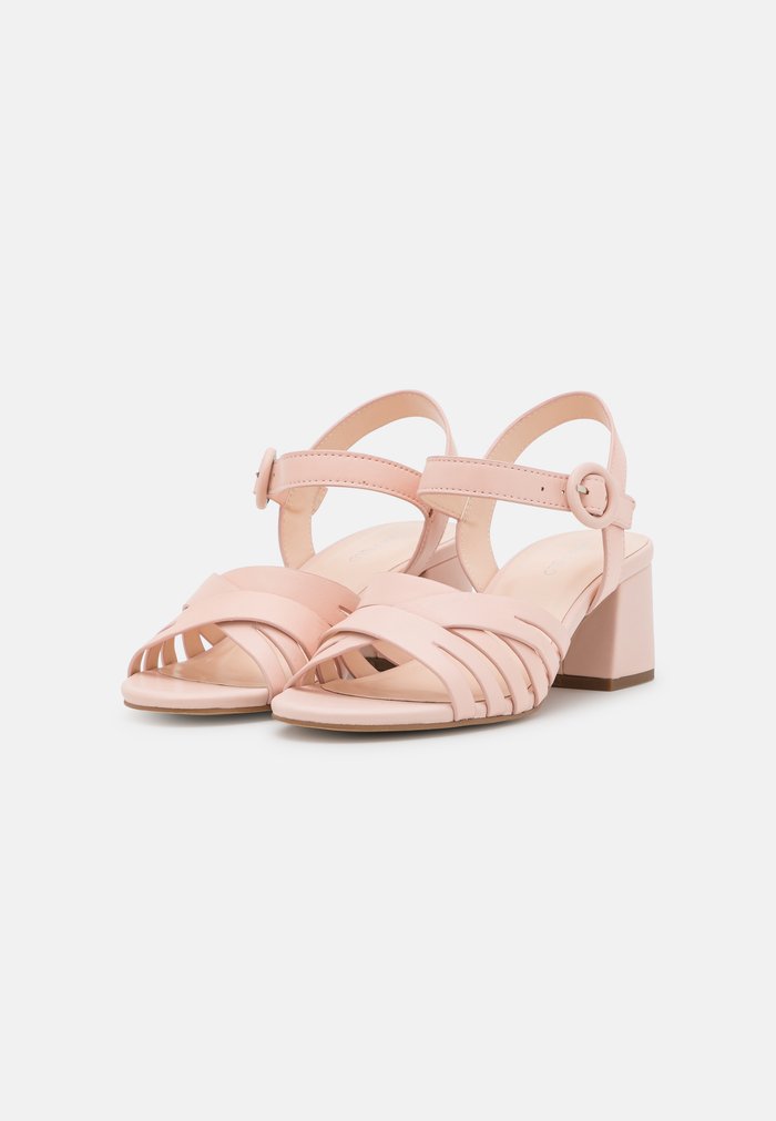 Women's Anna Field LEATHER Block heel Buckle Sandals Light Pink | XPEOAWN-91
