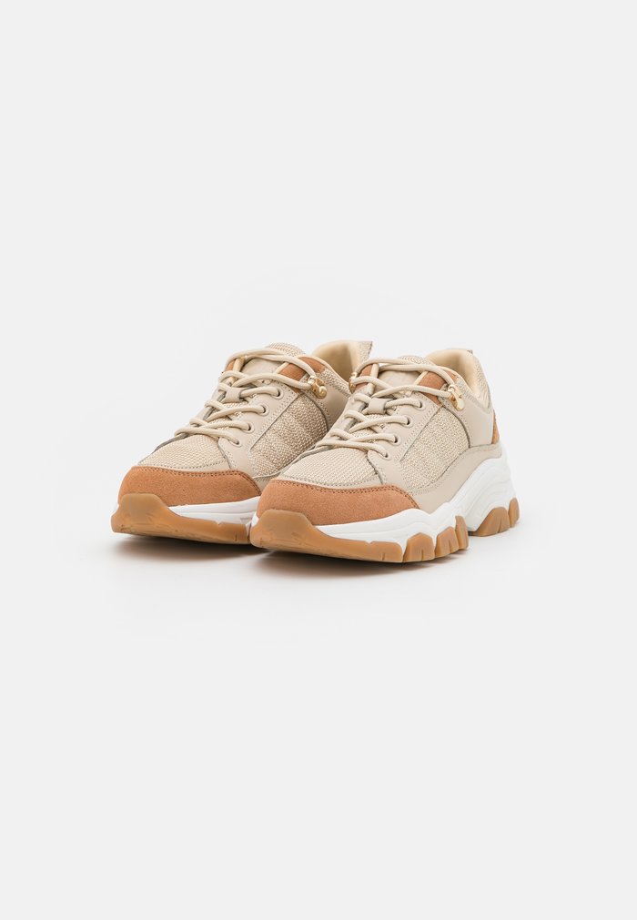 Women's Anna Field LEATHER Flat Sneakers Beige | NQSBYPI-75