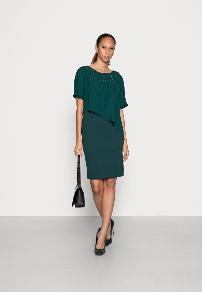 Women's Anna Field Occasion Mini Bodycon With Mesh Short Cocktail Party Dress Dark Green | AJZXTKS-86