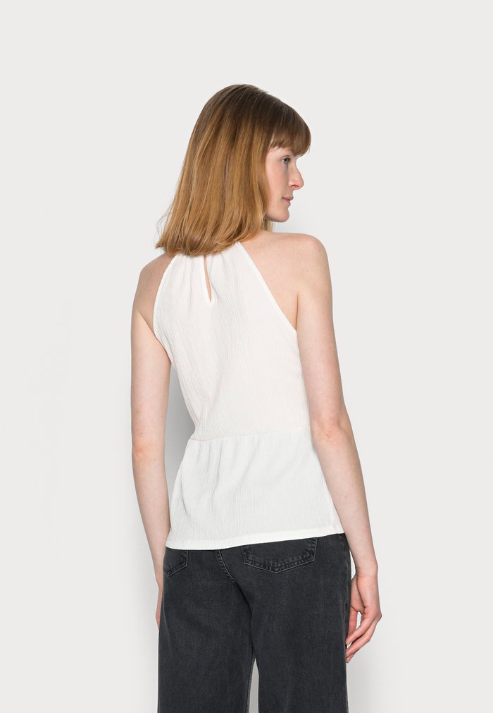 Women's Anna Field TRIM INSERT HALTERNECK Tops White | NBITDVW-15