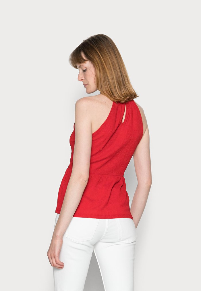 Women's Anna Field TRIM INSERT HALTERNECK Tops Red | WYOSGFP-60